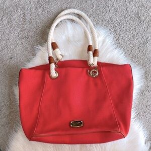 Michael Kors Marina Mandarin Canvas Tote EUC